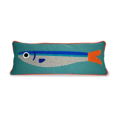 Cuscino imbottito 20x55 cm. Decoro SARDINA.