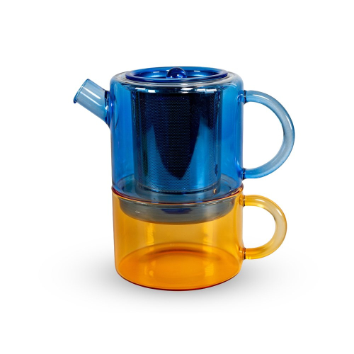 Teiera Tea for one 400 ml. Colore BLU E AMBRA.