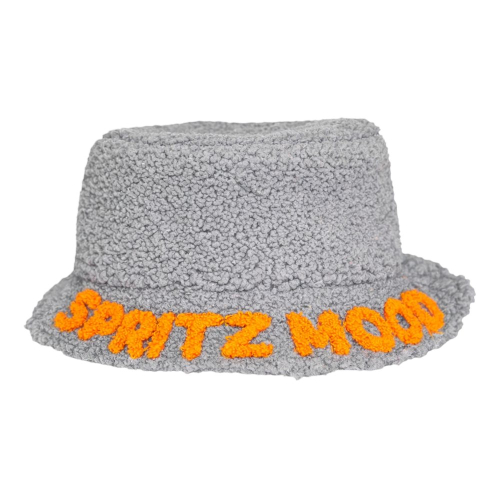 Cappello bucket in tessuto effetto bouclé. Decoro SPRITZ MOOD.