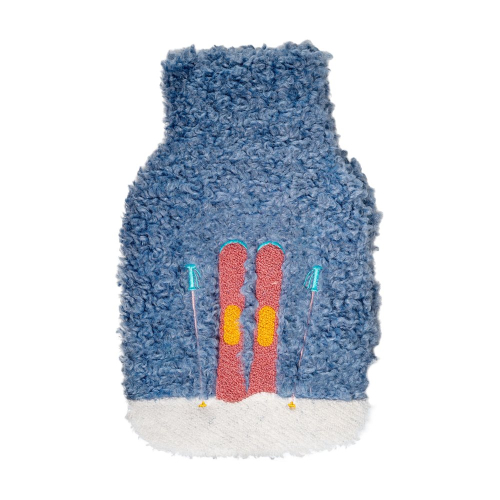 Borsa riscaldante in tessuto effetto bouclé. Decoro SCI.