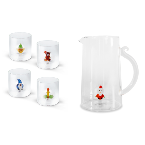 Merry Christmas - Set 4 Bicchieri e Caraffa